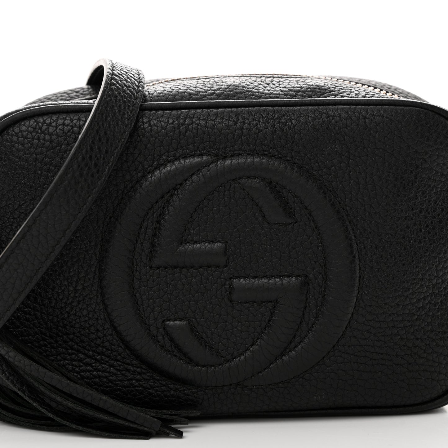 Pebbled Calfskin Mini Soho Disco Bag Black