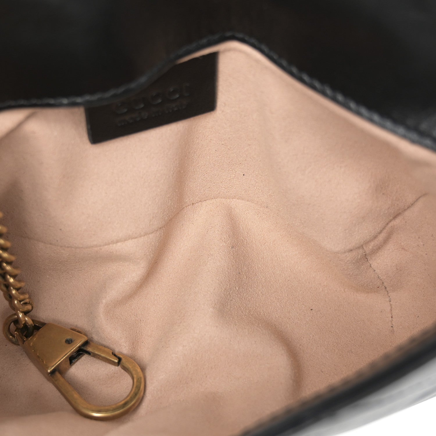 Gucci Calfskin Matelasse Super Mini GG Marmont Shoulder Bag Black 12 of 37