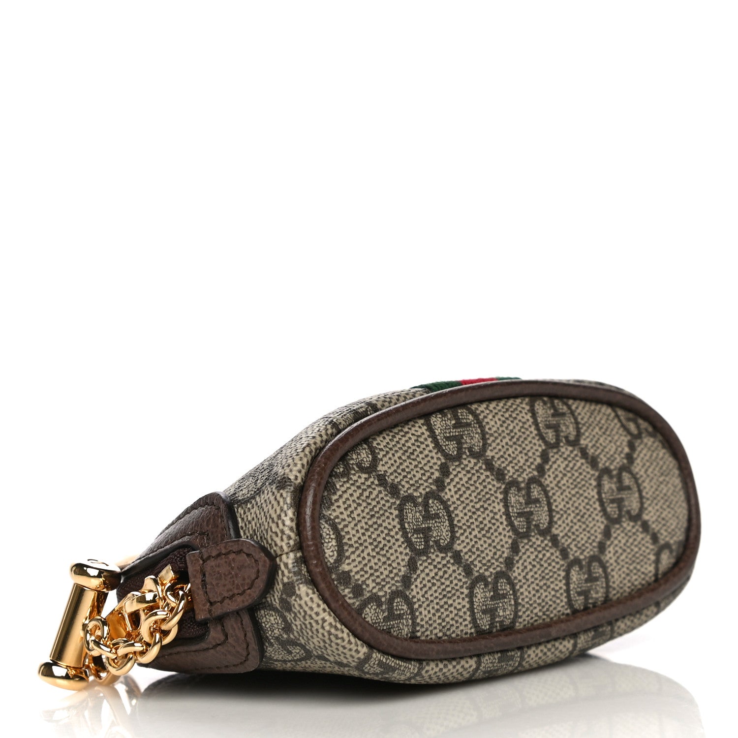 Gucci GG Supreme Monogram Web Ophidia Dome Key Pouch Beige New Acero 4 of 11