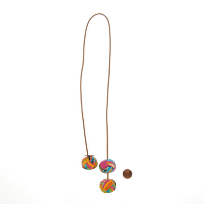 Hermes Silk Et Cuir Pompons Bag Charm 2 of 4