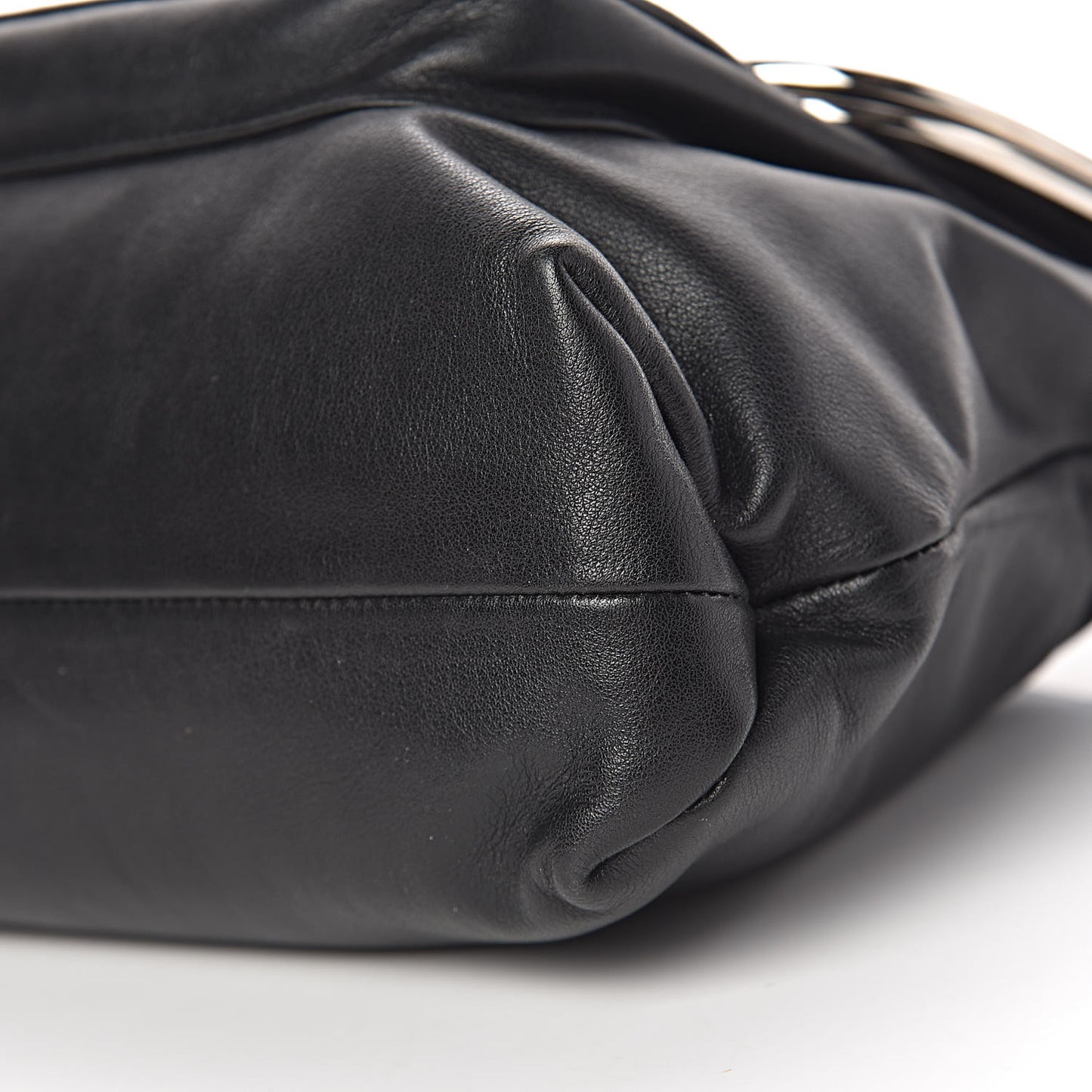 Calfskin Miss Sleek Shoulder Bag Black