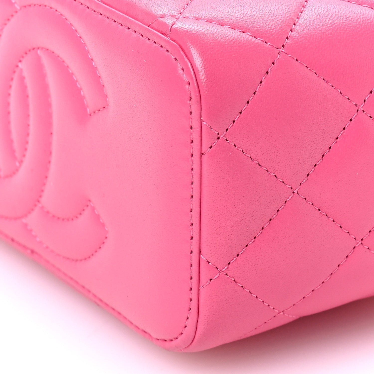 Chanel Lambskin Enamel Quilted Small Coco Hearts Vanity Case With Chain Pink 11 of 12
