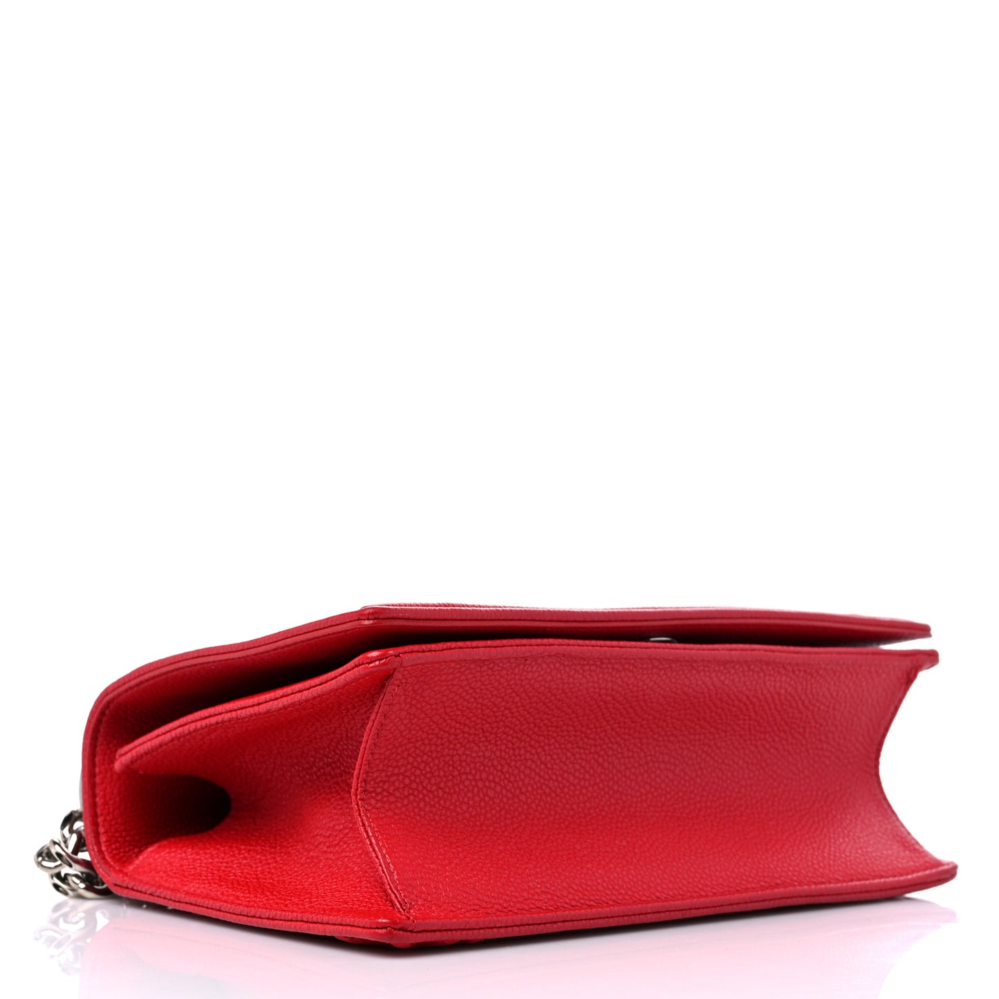 Grained Calfskin Small Diorama Flap Bag Red