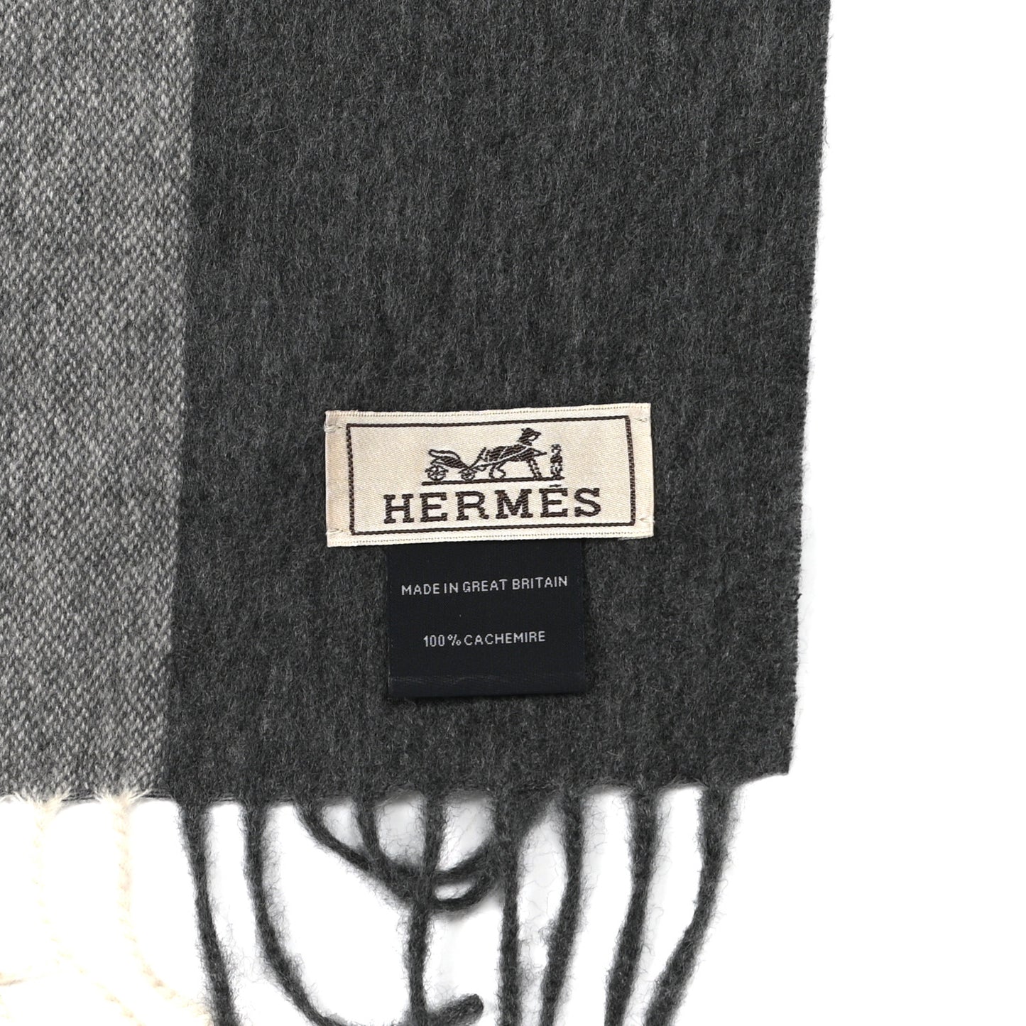 Cashmere Summer Block Muffler Gris Chine