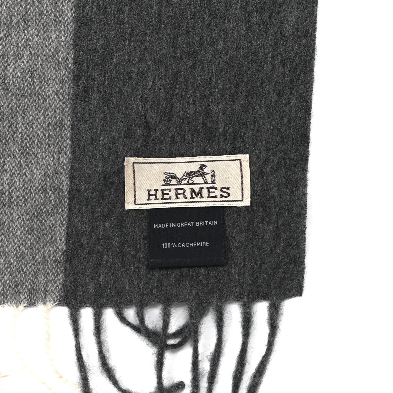 Hermes Cashmere Summer Block Muffler Gris Chine 4 of 4