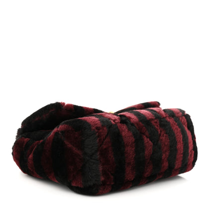 Chanel Shearling Striped Medium Chanel 19 Flap Red Black 4 of 11