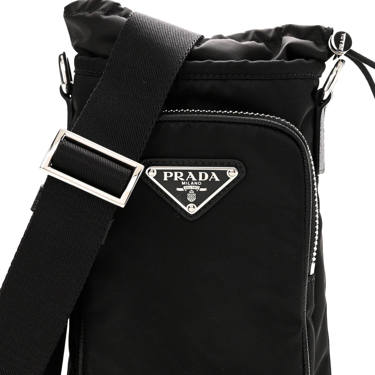 Prada Tessuto Nylon Saffiano Phone Case Crossbody Black 7 of 8