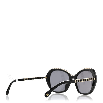 Chanel Acetate Calfskin Polarized Butterfly CC Sunglasses 5547-Q-A Black 4 of 8