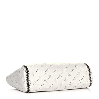 Stella McCartney Eco Alter Nappa Perforated Logo Falabella Reversible Tote Optical White 4 of 10