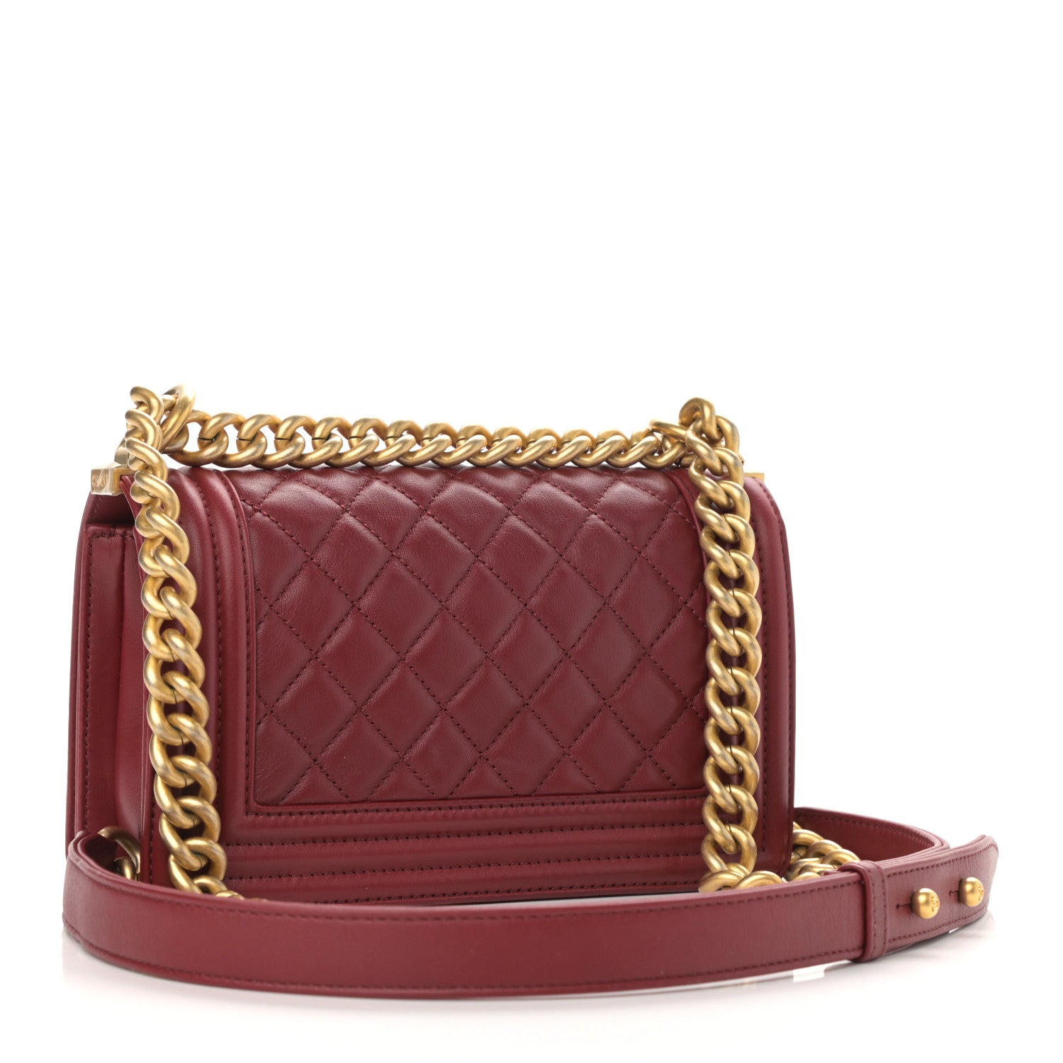 Chanel Lambskin Quilted Small Boy Flap Dark Red 3 of 10