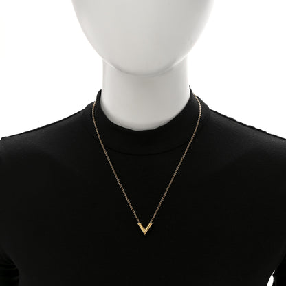 Louis Vuitton Essential V Necklace Gold 2 of 6