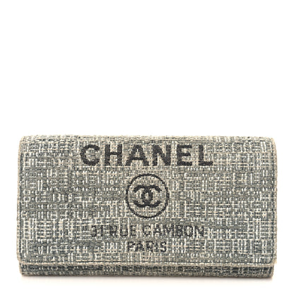 Chanel Canvas Deauville Flap Wallet Grey 1 of 9