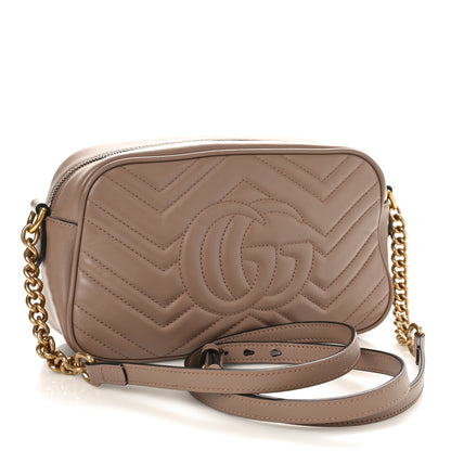 Gucci Calfskin Matelasse Small GG Marmont Chain Shoulder Bag Porcelain Rose 2 of 10
