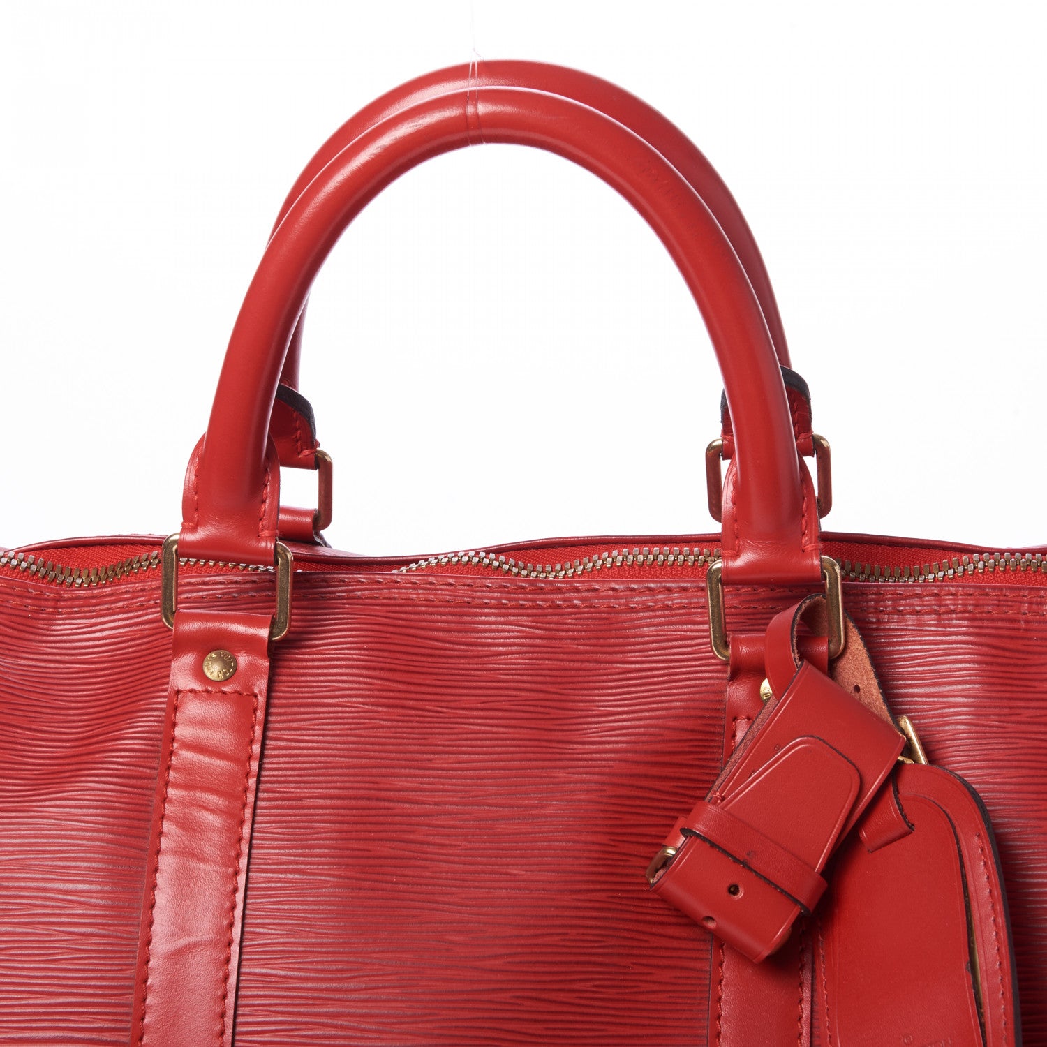 Louis Vuitton Epi Keepall 55 Castillan Red 7 of 10
