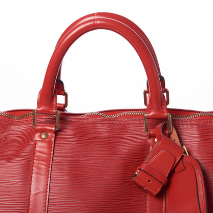 Louis Vuitton Epi Keepall 55 Castillan Red 7 of 10