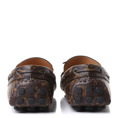 Louis Vuitton Monogram Mens Arizona Car Shoe Moccasin Loafers 8 Macassar 5 of 11
