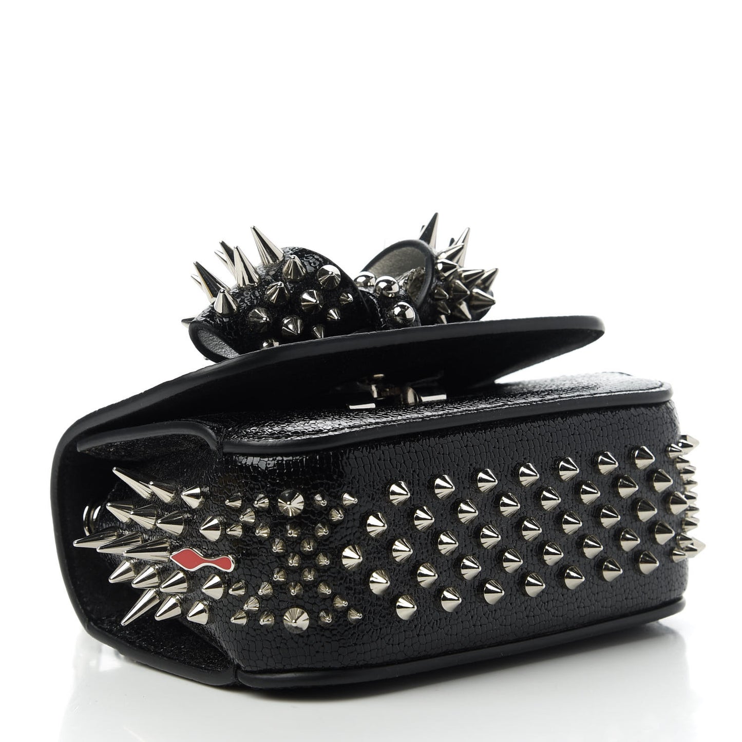 Jurassic Calfskin Spikes Sweety Charity NV Crossbody Bag Black Silver
