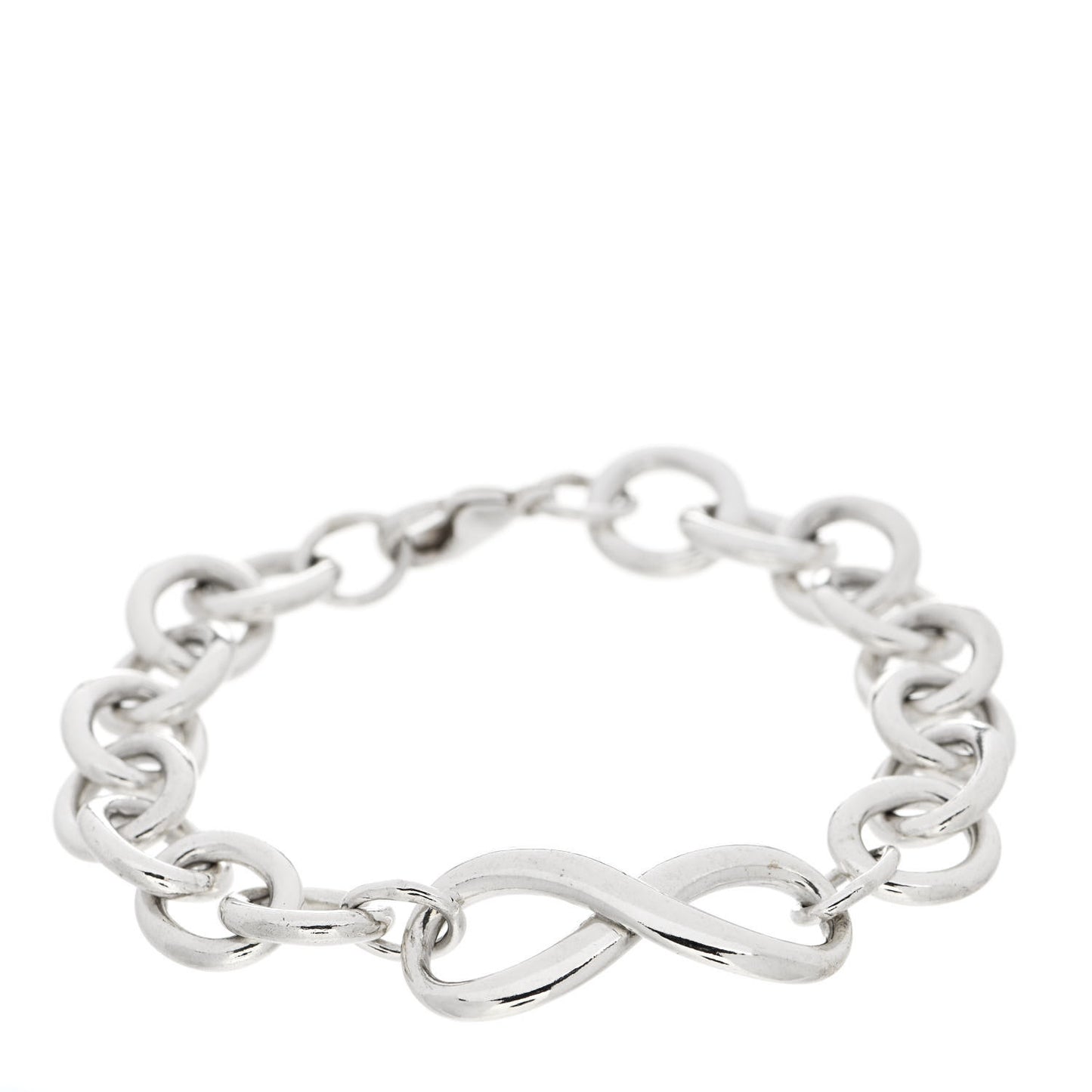 Sterling Silver Wide Infinity Chain Bracelet