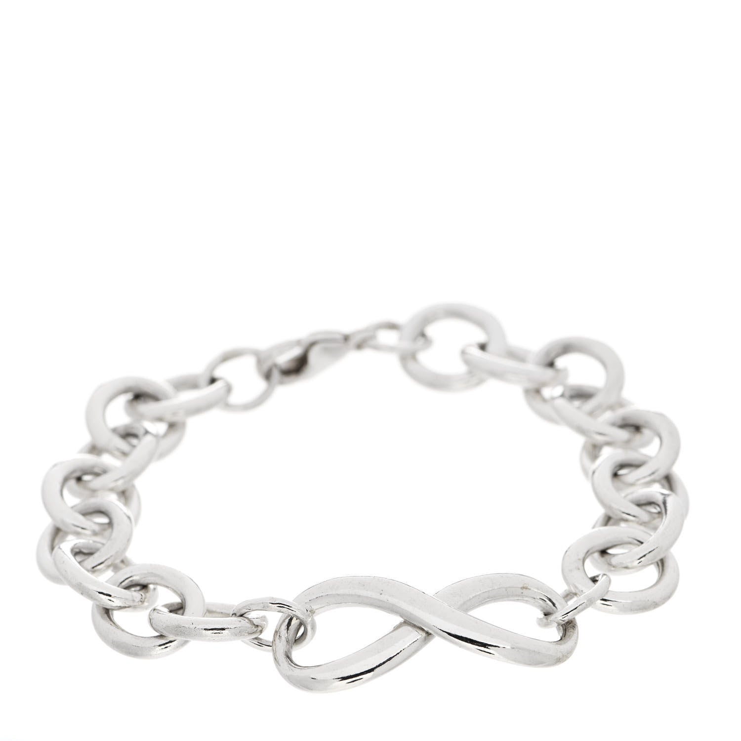 Tiffany Sterling Silver Wide Infinity Chain Bracelet 1 of 5