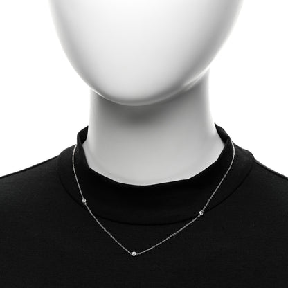 Tiffany Sterling Silver Diamond .09ctw Elsa Peretti Diamonds by the Yard Three Station Necklace 2 of 6