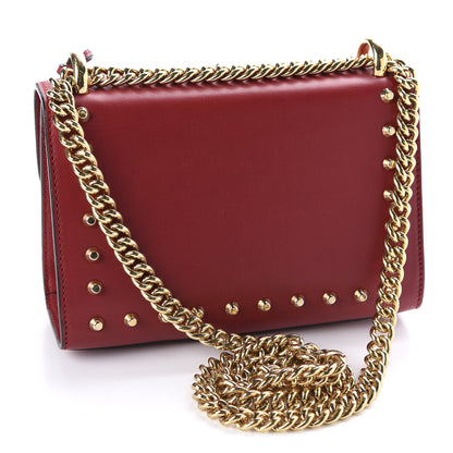 Gucci Calfskin Studded Small Padlock Shoulder Bag Hibiscus Red 3 of 12