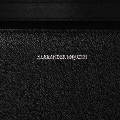 Alexander McQueen Grained Calfskin Large Insignia Flap Black 6 of 10