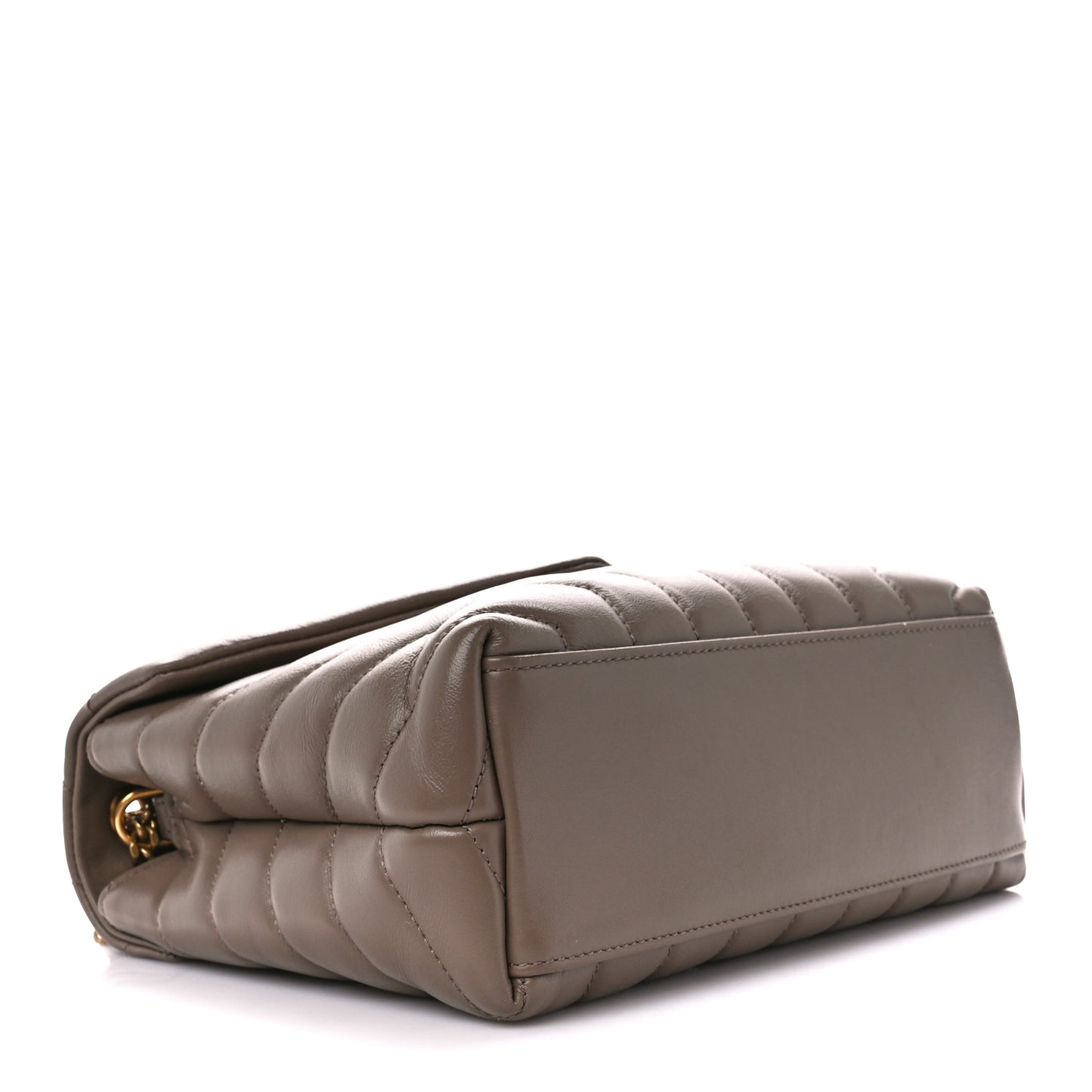 Calfskin Y Quilted Monogram Small Loulou Chain Satchel Taupe