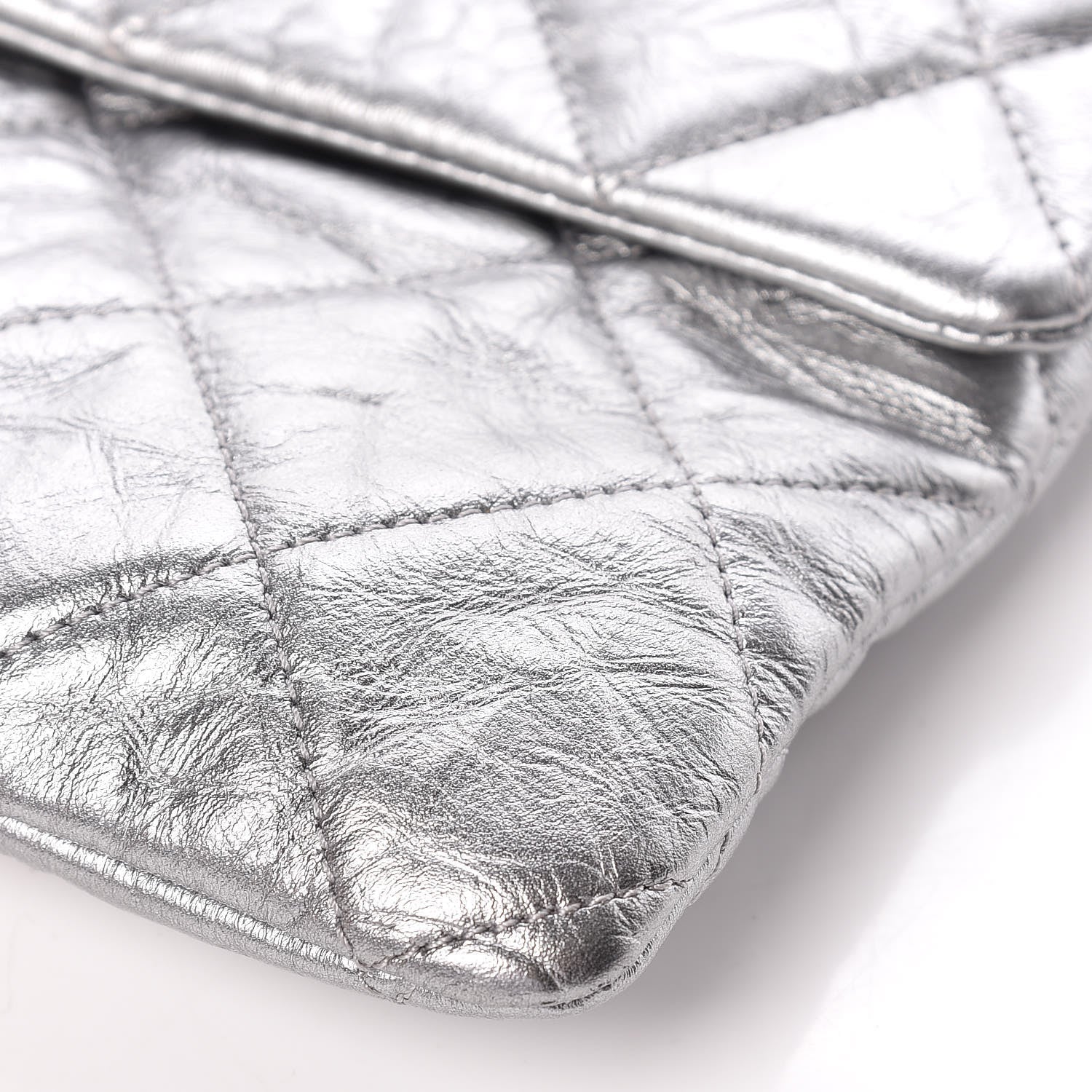 Chanel Metallic Crumpled Calfskin Big Bang Large Flap Bag Silver 6 of 9