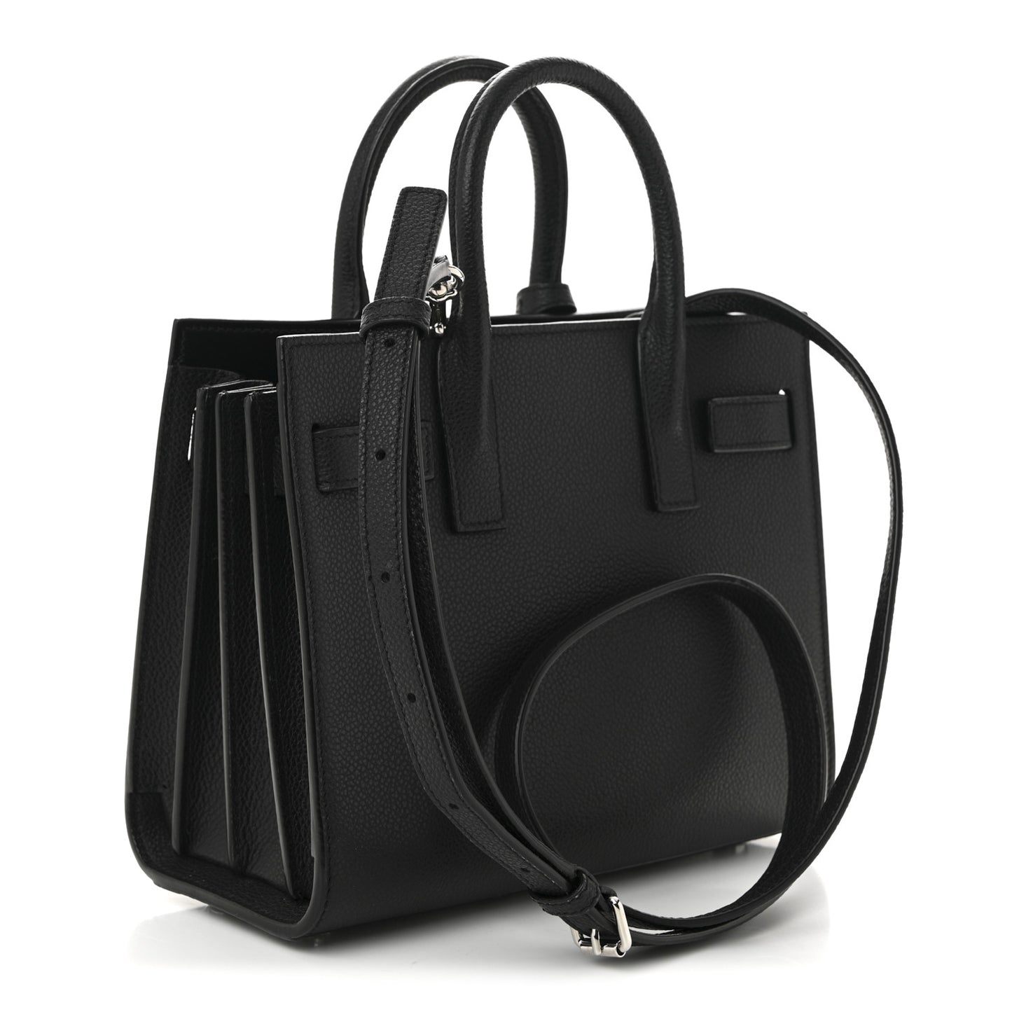 Grained Calfskin Nano Sac De Jour Black