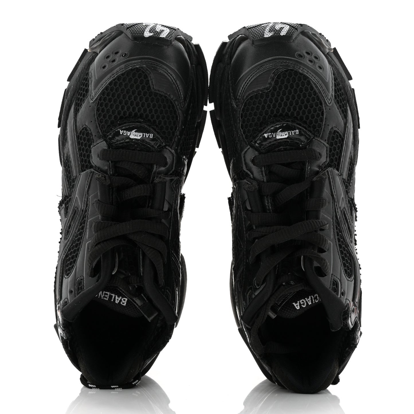 Mesh Rubber Monocolor Mens Runner Sneakers 42 Black