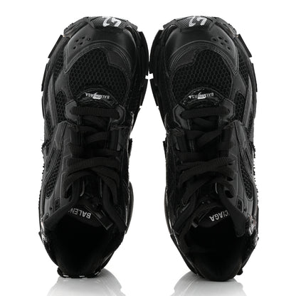 Balenciaga Mesh Rubber Monocolor Mens Runner Sneakers 42 Black 2 of 9
