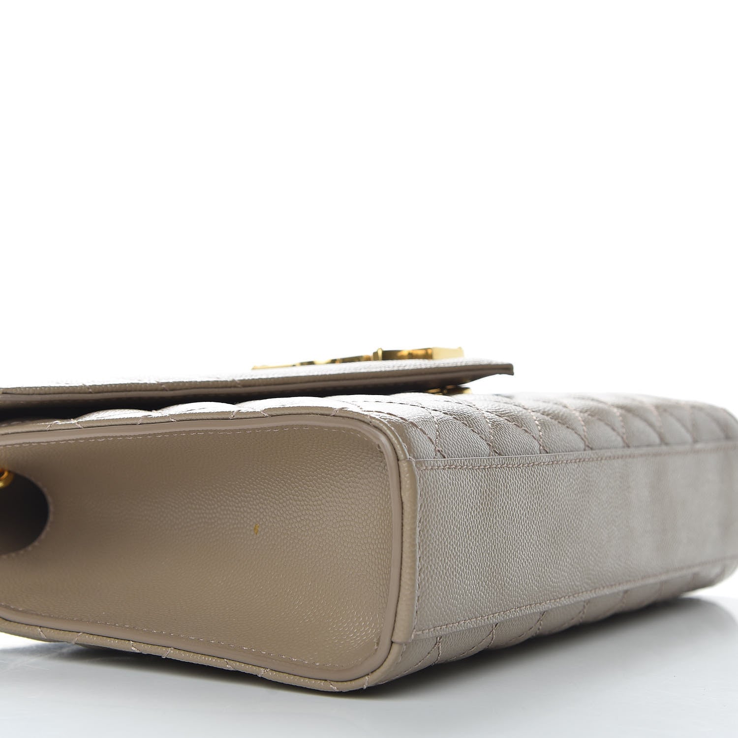 Saint Laurent Grain De Poudre Textured Mixed Matelasse Medium Triquilt Monogram Satchel Dusty Grey 6 of 9
