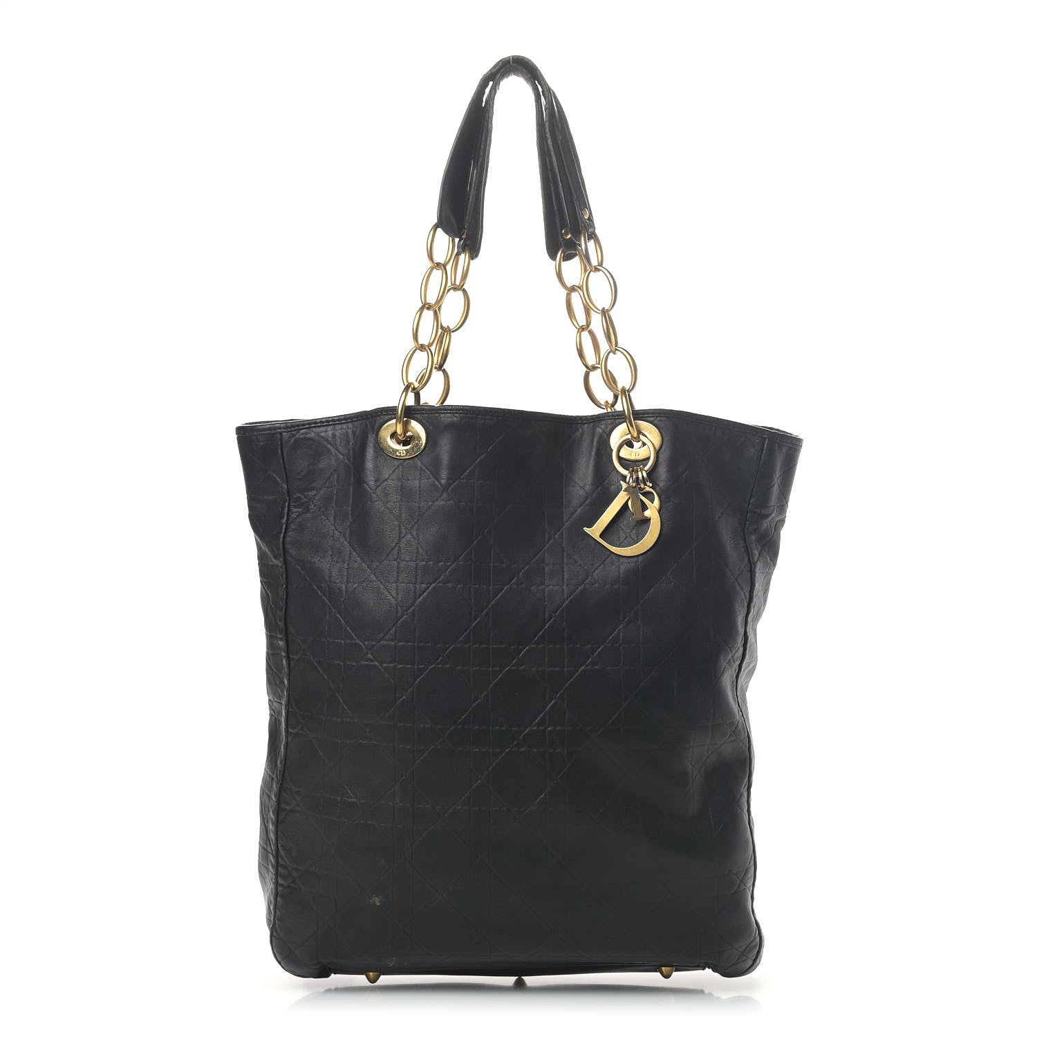 Christian Dior Lambskin Cannage Shopping Tote Black 1 of 9