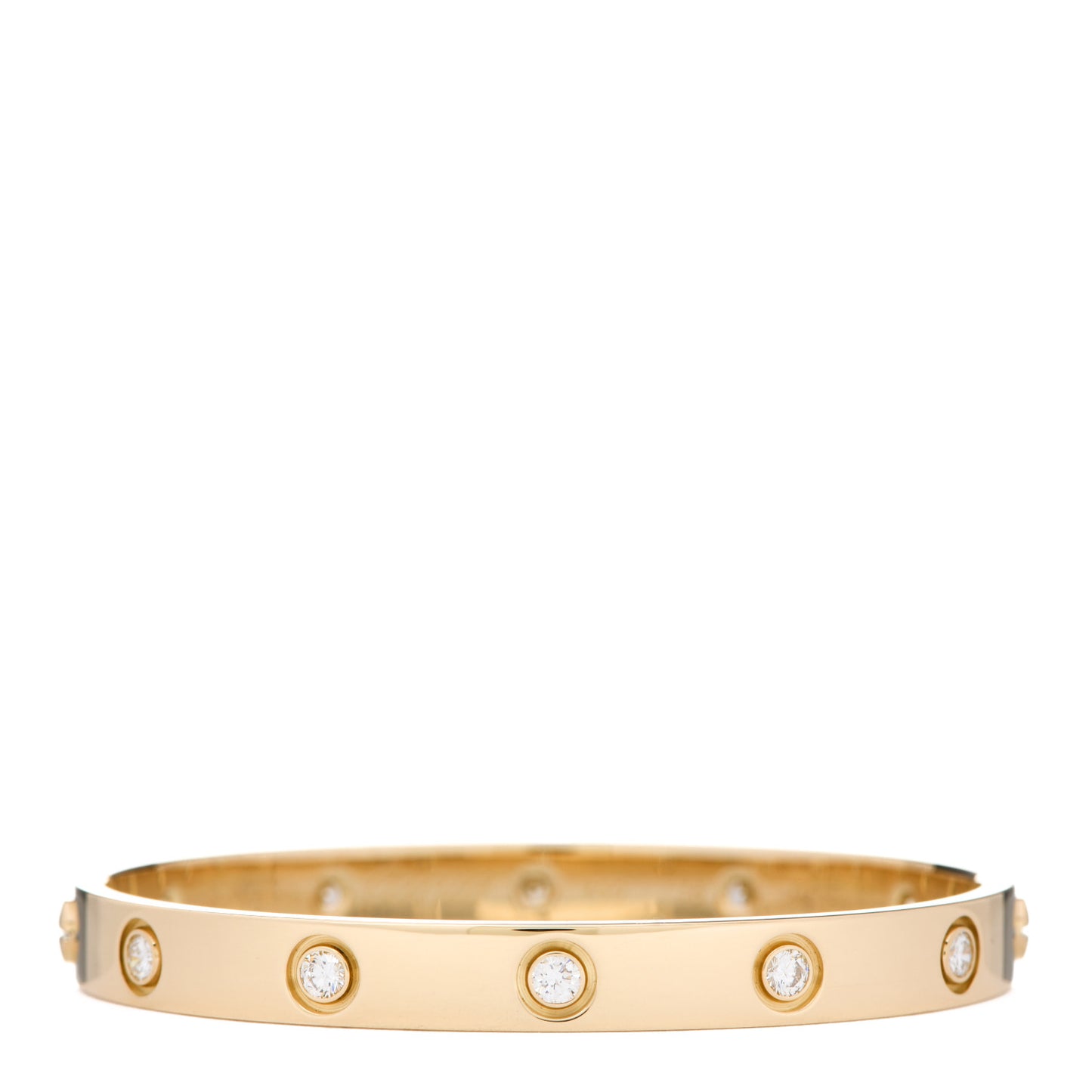 18K Yellow Gold 10 Diamond LOVE Bracelet 16