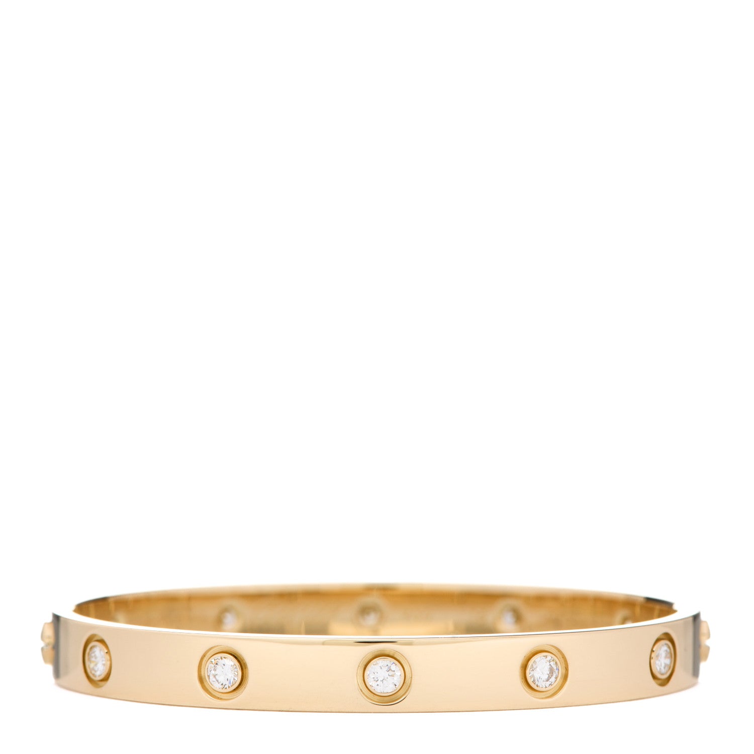 Cartier 18K Yellow Gold 10 Diamond LOVE Bracelet 16 1 of 5