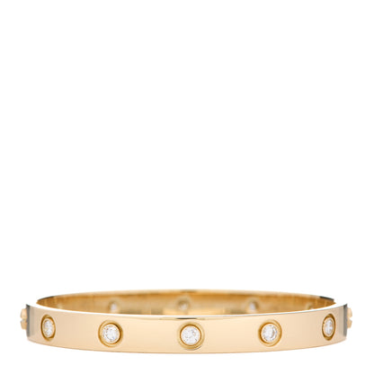 Cartier 18K Yellow Gold 10 Diamond LOVE Bracelet 16 1 of 5