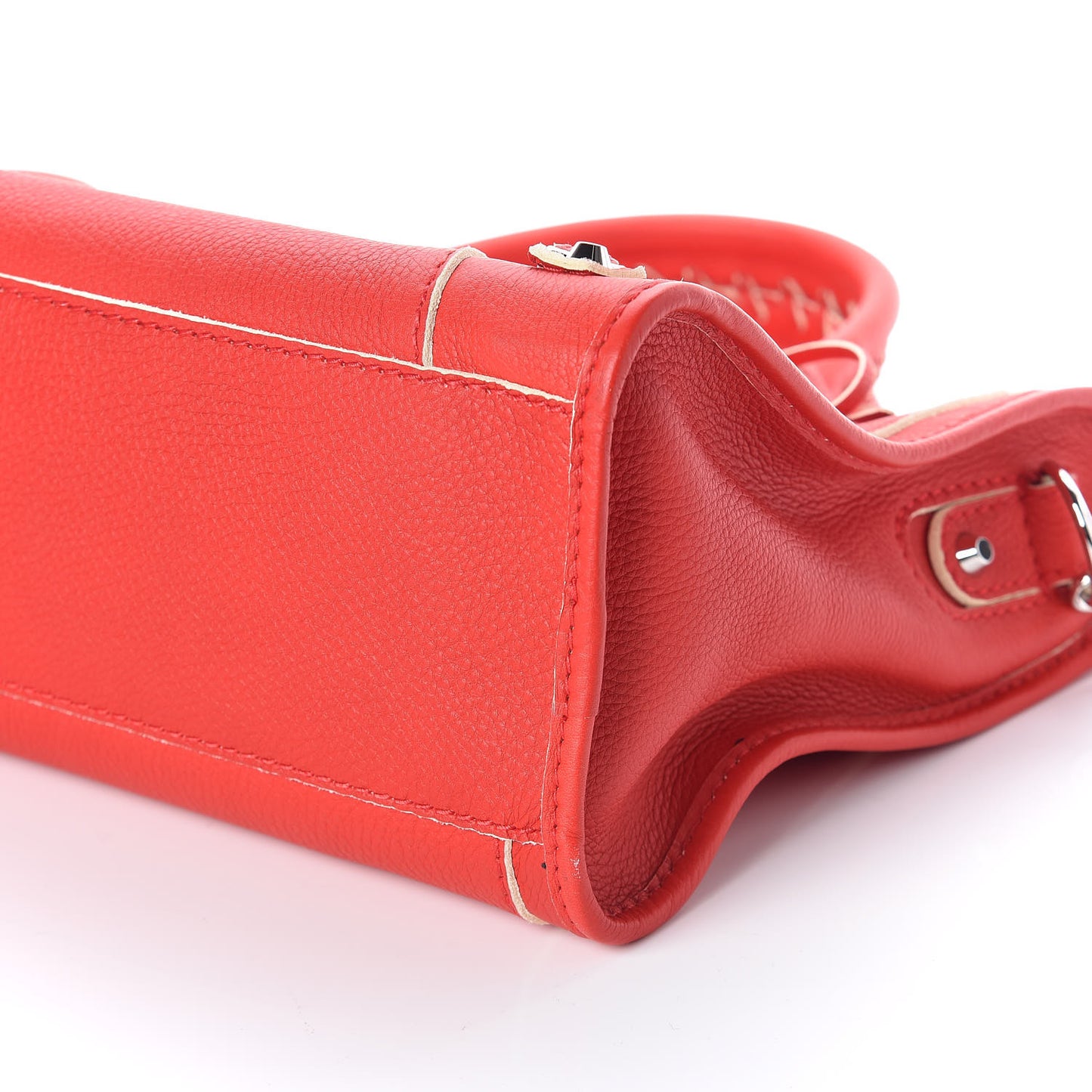 Supple Grained Calfskin Classic Silver Hardware Highlight City Rouge Fraise