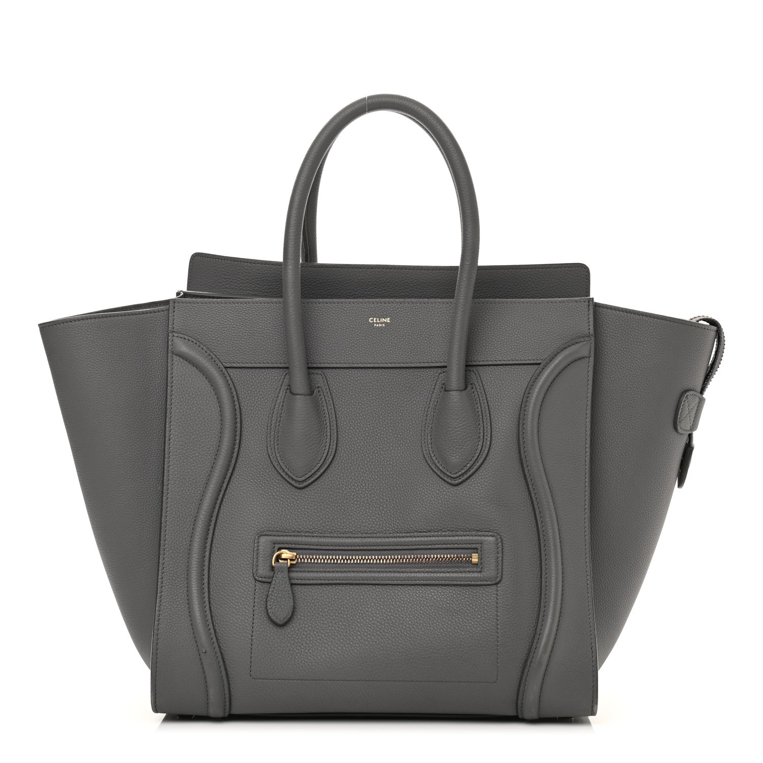 Celine Drummed Calfskin Mini Luggage Kohl 1 of 13