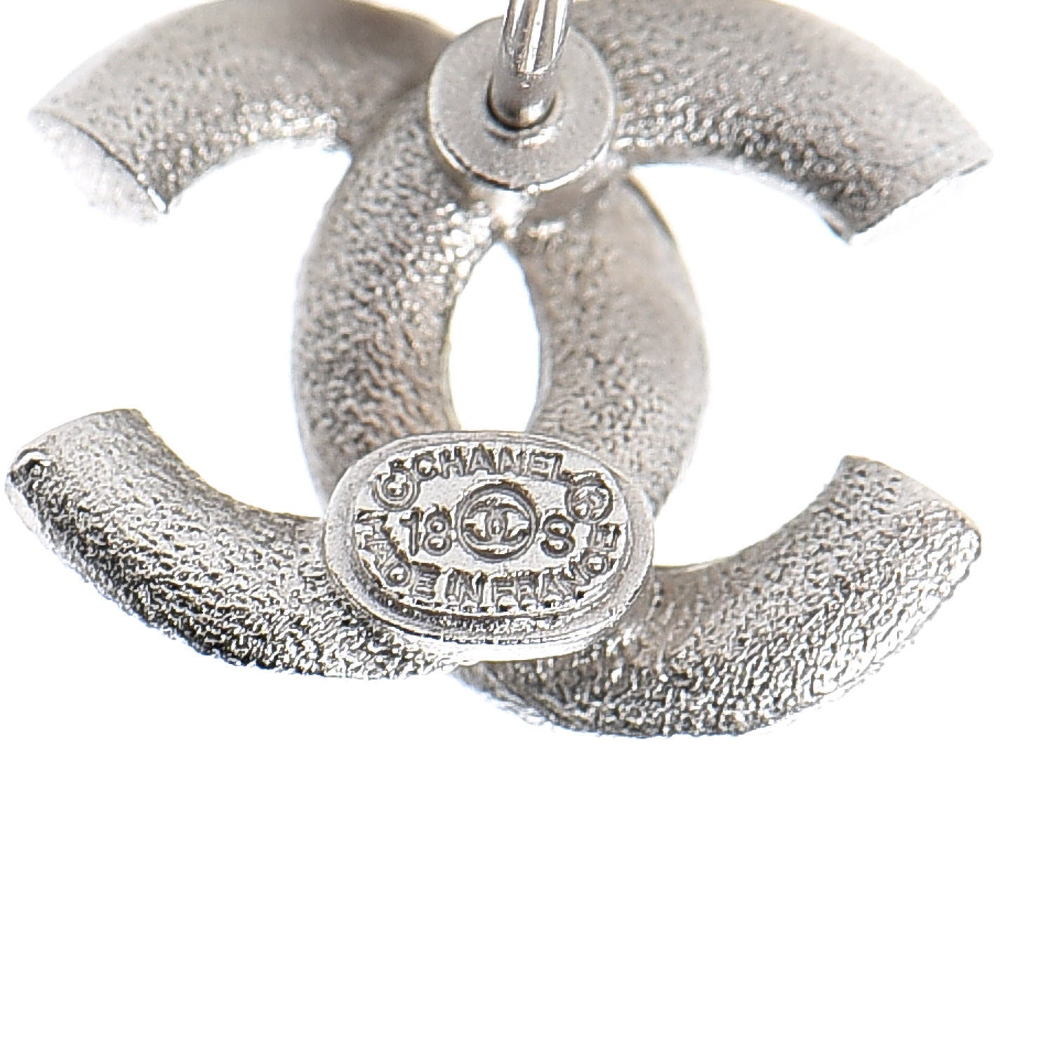 Chanel Crystal Mini CC Earrings Silver 4 of 5