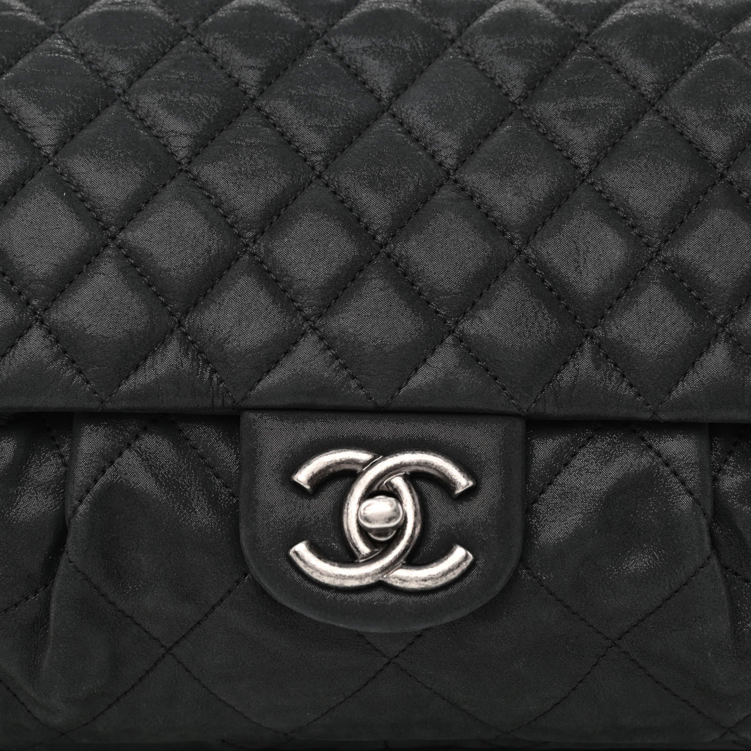 Chanel Iridescent Calfskin Large Chic Quilt Flap Black 8 of 11