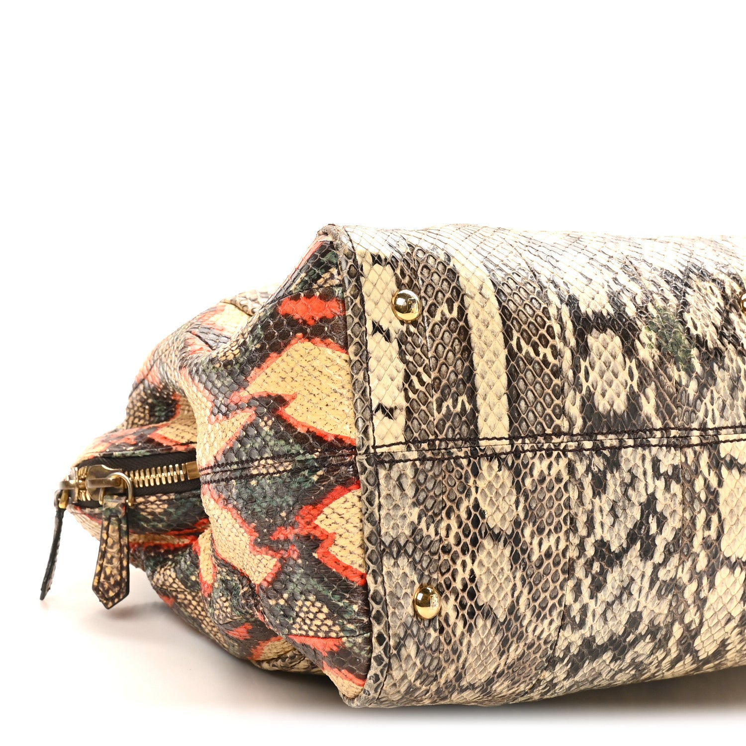 Fendi Snakeskin Large Chameleon Tote Multicolor 1823726 – FASHIONPHILE