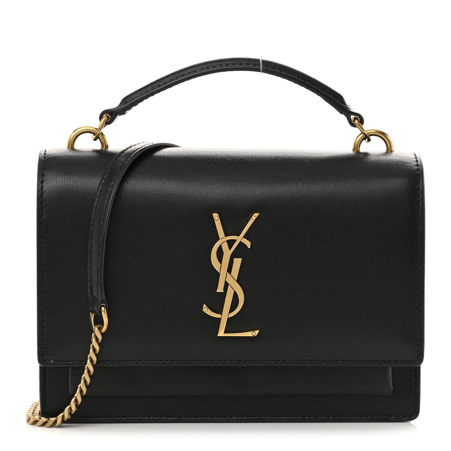 Calfskin Monogram Sunset Chain Wallet Black