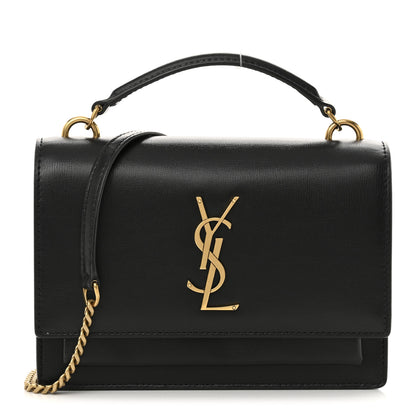 Saint Laurent Calfskin Monogram Sunset Chain Wallet Black 1 of 11