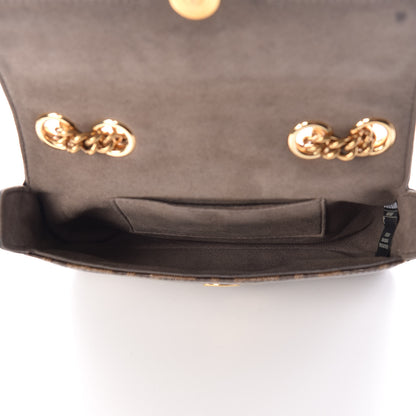 Fendi Glazed Fabric Vitello Century FF 1974 Stamp Patch Mini Double F Crossbody Bag Mogano Panna Black 7 of 9