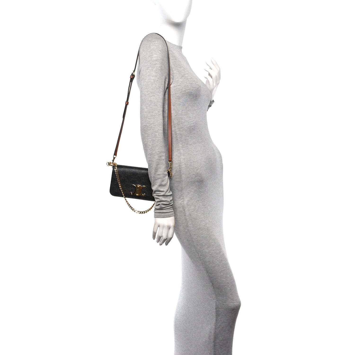 Celine Triomphe Canvas Multipochette Tan 2 of 12