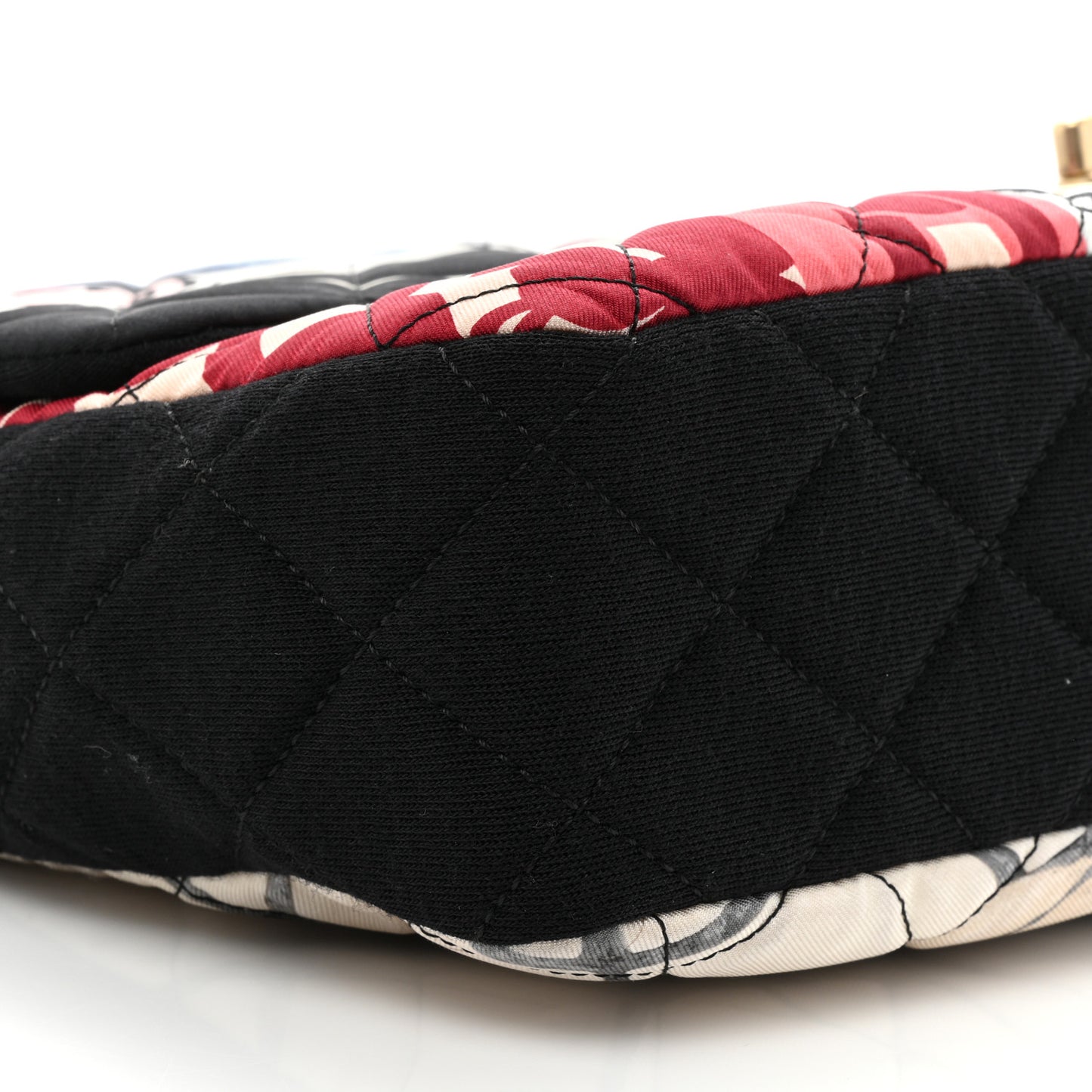 Fabric Quilted Patchwork Medium Flap Red Black Multicolor