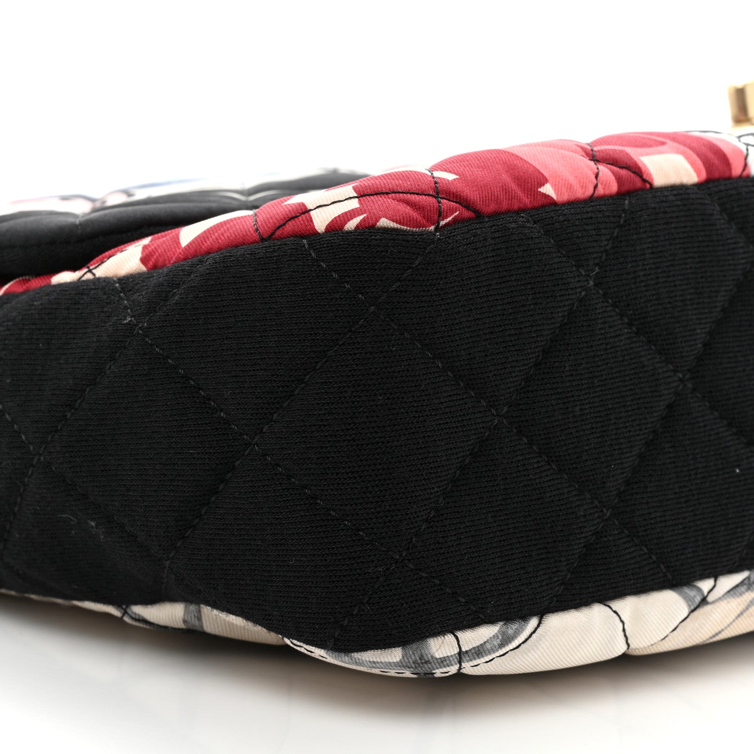 Chanel Fabric Quilted Patchwork Medium Flap Red Black Multicolor 9 of 14