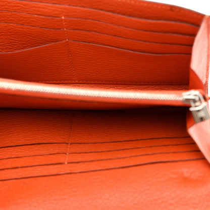 Hermes Chevre Mysore Kelly Longue Wallet Feu 5 of 9