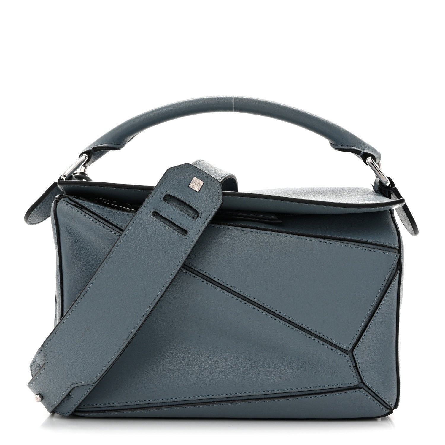 Loewe Calfskin Small Puzzle Bag Stone Blue 1 of 14