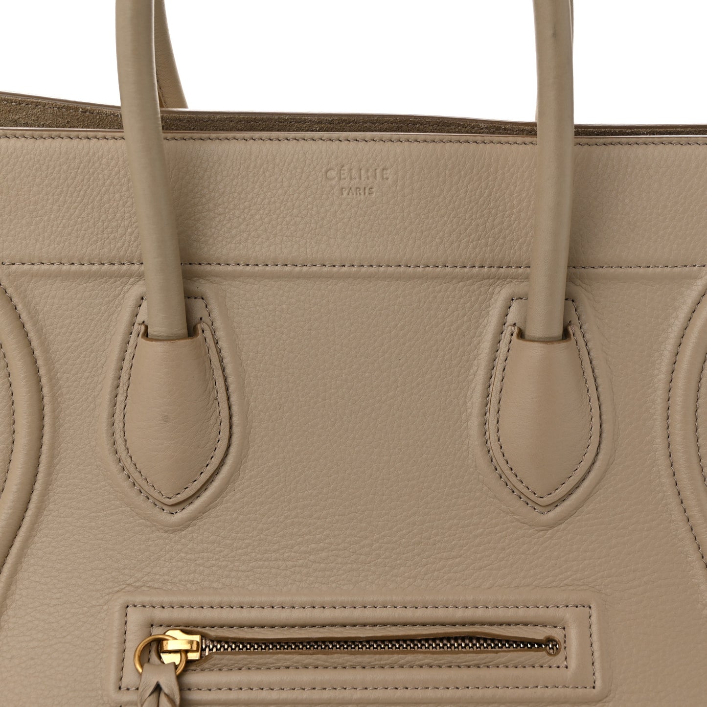 Supple Calfskin Medium Phantom Luggage Beige